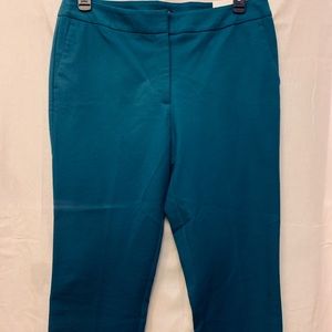 Ann Taylor teal ankle length curvy pant